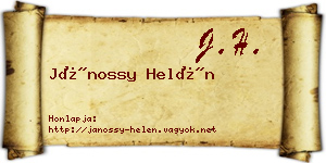 Jánossy Helén névjegykártya